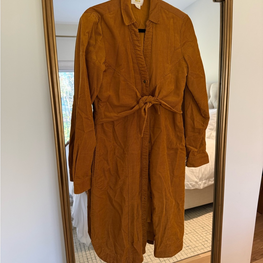 Maeve Anthropologie Mustard Long Sleeve Dress